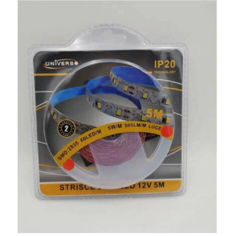 TrAdE Shop Traesio - Striscia Flessibile Strip Led Modellabile 5mt Smd 2835 Vari Toni Luce 2835-12v-s - -Rosso -