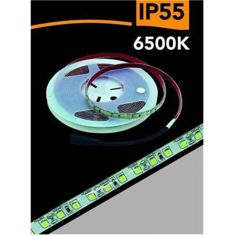 TrAdE Shop Traesio - Striscia Led 2835 5mt Bobina Luce 4000k 3000k 6500k Waterprof Ip55 2835-12v - -Bianco Freddo -