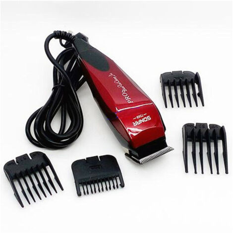 TrAdE Shop Traesio - Tagliacapelli Sonar 7568 Regola Barba Rasoio Elettrico Clipper Con 4 Pettini -