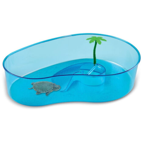 TrAdE Shop Traesio - Tartarughiera Classica Per Tartarughe D'acqua Con Palma 40 X 27,5 X H 9,5 Cm -
