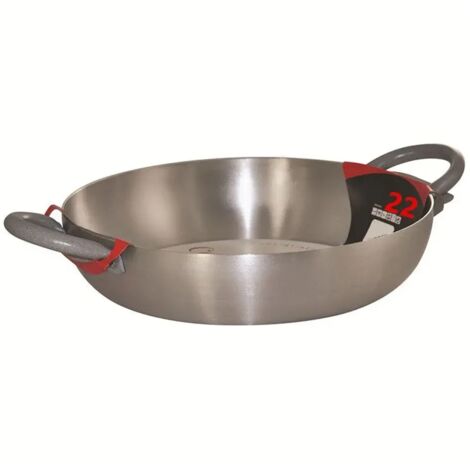 TrAdE Shop Traesio - Tegame In Alluminio Pentola Con Doppio Manico Soft Touch Ergonomici Da ø22 A 40cm Cucina -    -diametro 22cm   -