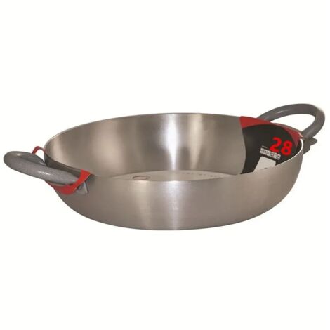 TrAdE Shop Traesio - Tegame In Alluminio Pentola Con Doppio Manico Soft Touch Ergonomici Da ø22 A 40cm Cucina -    -diametro 28cm   -