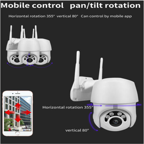 TrAdE Shop Traesio - Telecamera Ptz 1080p Full Hd Esterna Ip Camera Motorizzata Ir Wifi Webcam -