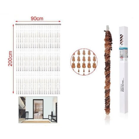 TrAdE Shop Traesio - Tenda Con Perline Colorate A Fili Supporto Per Porta 90x200cm Moschiera 2002914 -
