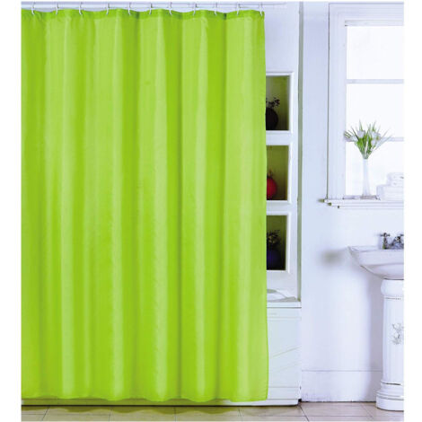 TrAdE Shop Traesio - Tenda Doccia Verde In Poliestere 180x200 Cm Tendina Vasca Bagno -