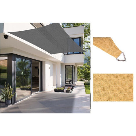 TrAdE Shop Traesio - Tenda Vela Ombreggiante Parasole Da Esterno Terrazze Giardino Patio Rettangolare 4 X 5 Mt - Beige