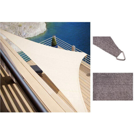 TrAdE Shop Traesio - Tenda Vela Ombreggiante Parasole Da Esterno Terrazze Giardino Triangolare 4 X 4 X 4 Mt - Grigio