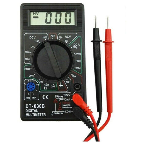TrAdE Shop Traesio - Tester Multimetro Digitale Con Puntali Volt Ampere Professionale Dt-830 B -