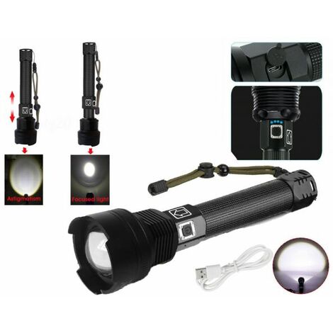 TrAdE Shop Traesio - Torcia Tattica/militare Led Cree T6 Ricaricabile Zoom 2 Batterie P516-p70 V2 -