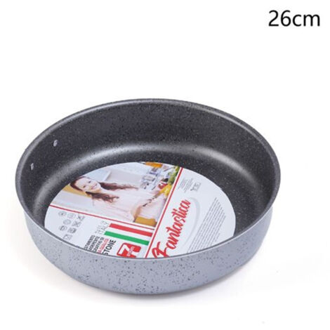 TrAdE Shop Traesio - Tortiera Rotonda Rivestimento Antiaderente Antigraffio ø18-22-26-30cm Teglia Cucina - -diametro 26cm -