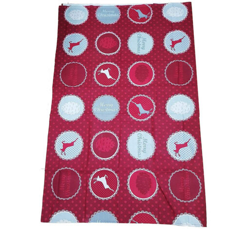 TrAdE Shop Traesio - Tovaglia 6 Persone Rosso Renna Pois Christmas Tavola Natale 130x170cm Natalizia -
