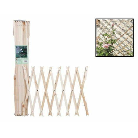 TrAdE Shop Traesio - Traliccio Legno Rete Estensibile Piante Rampicanti Staccionata 100x300cm 206430 -