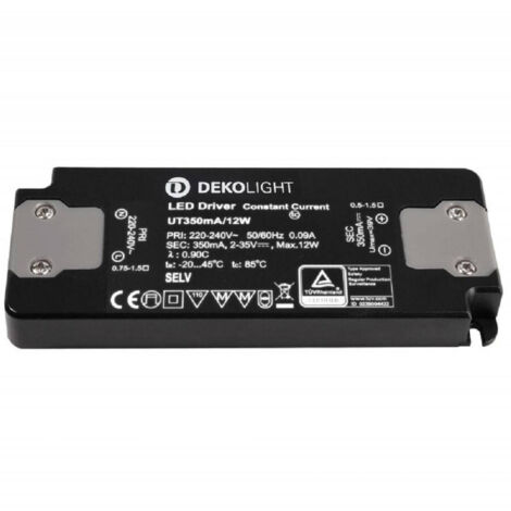 TrAdE Shop Traesio - Trasformatore Led Driver Alimentatore Slim 12w 2-35v 350ma Lampade Strisce 230 V -