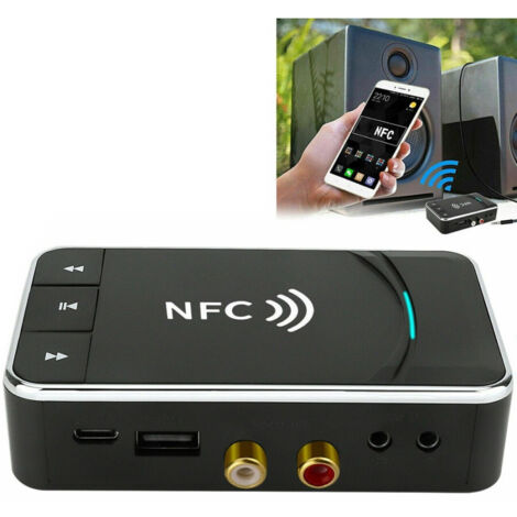 TrAdE Shop Traesio - Trasmettitore Ricevitore Bluetooth 5.0 Aux 3,5mm Nfc A Rca Adattatore Audio Usb -