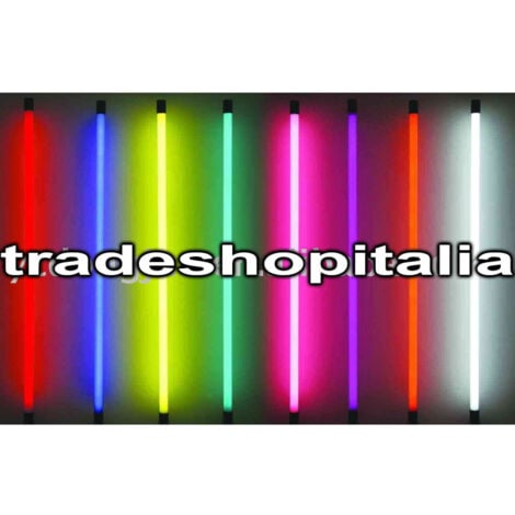 TrAdE Shop Traesio - Tubo Neon Led Colorato T8 60/120/150 Cm 9w/18w22w Verde Rosso Blu Senza Supporto - -Blu   120 cm   -