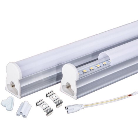 TrAdE Shop Traesio - Tubo T5 Neon Led 6 10 15 18 W Watt 30 60 90 120 Cm Luce Fredda Naturale Calda - -Bianco Freddo  Copertura Opaca 120 cm   -