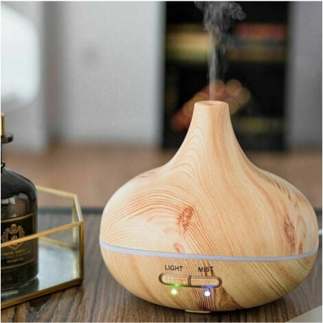 TrAdE Shop Traesio - Umidificatore Ad Ultrasuoni Depuratore 235ml Diffusore Aromi Effetto Legno -