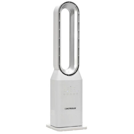 TrAdE Shop Traesio - Ventilatore A Torre 91cm 50w Bianco Senza Pale Silenzioso Oscillante Digitale Telecomando -