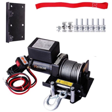 TrAdE Shop Traesio - Verricello Elettrico 1350kg Paranco Argano A 12v Con Telecomando Tira Barche -