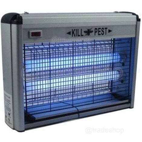 TrAdE Shop Traesio - Zanzariera Elettrica A Due Lampade A Fluorescenza 12w Bk-l12 Da Interno Esterno -