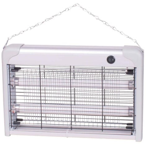 TrAdE Shop Traesio - Zanzariera Elettrica Slim Anti Zanzare Mosche 2 Lampade Uv Led 20w 39 X 26 X 6cm -