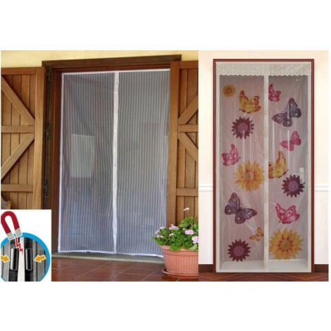 TrAdE Shop Traesio - Zanzariera Magnetica Calamita 100x220cm Universale Porta Finestra Zanzare Mosche -