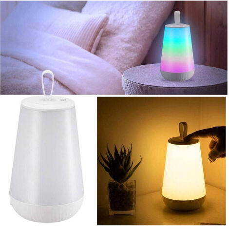 Trade Shop - TRAGBARE WIEDERAUFLADBARE LED RGB LAMPE KINDER ENTSPANNEN NACHT TOUCH DIMMBAR 3W -