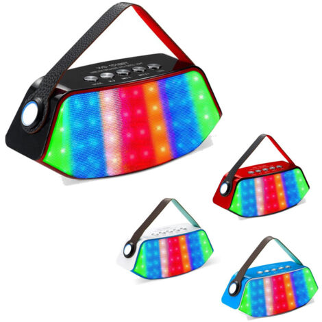 Trade Shop - TRAGBARER BLUETOOTH LAUTSPRECHER LED USB FREISPRECHEINRICHTUNG FM RADIO SMARTPHONE WS1518BT -