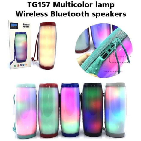 Trade Shop - TRAGBARER LAUTSPRECHER BLUETOOTH LAUTSPRECHER TG-157 FARBIGES LED LICHT USB TF FREISPRECHEINRICHTUNG -