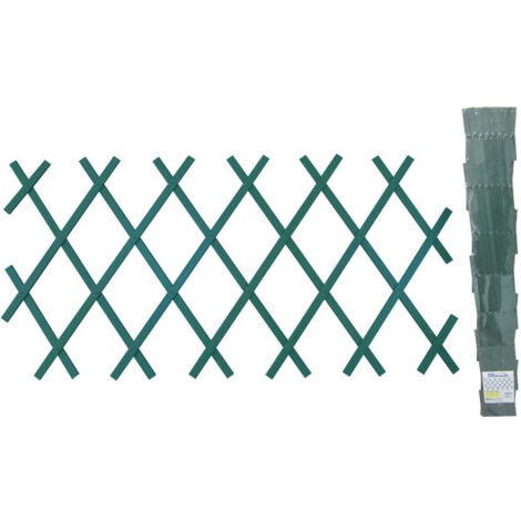 Trade Shop - Traliccio Rete In Vimini Bamboo 100x200cm Estensibile Verde Piante Rampicanti -