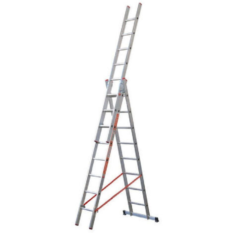 Trade Shop - TRANSFORMABLE DREIFACHLEITER 3 ELEMENTE AUS ALUMINIUM MIT VERLÄNGERUNG ODER BOCKMODUL -     3 X 7 Trauben