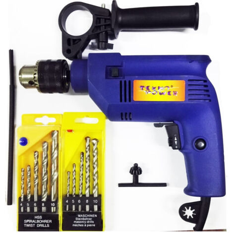 Trade Shop - Trapano A Percussione Elettrico 500w Incluso 2set Di Punte Per Metallo E Cemento -