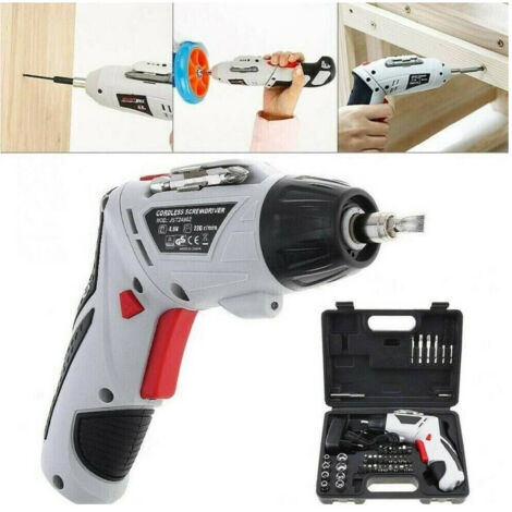 TRADE SHOP - Trapano Avvitatore A Batteria Al Litio In Valigetta 4,8v 48 Pz Snodabile Led 48p -