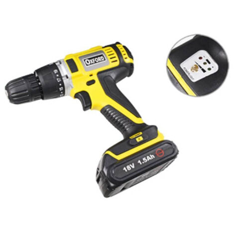 TRADE SHOP - Trapano Avvitatore Cordless Doppia Batteria A Litio 18v Led Indicatore Batteria -