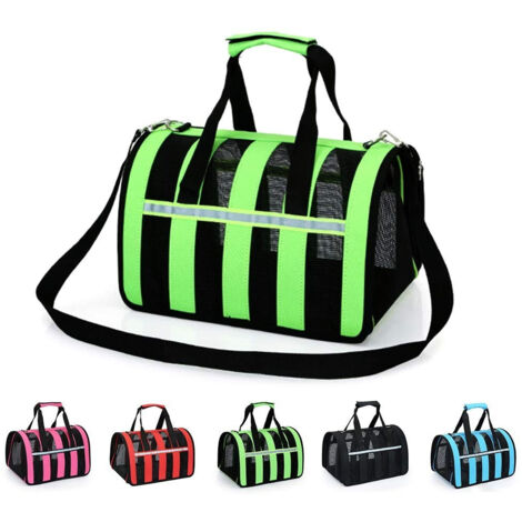 TRADE SHOP - Trasportino Borsa Zainetto Strisce 47x29x30cm Pieghevole Tracolla Cane Gatto -