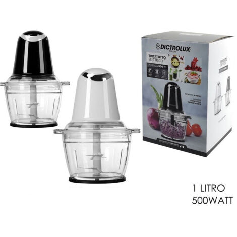 Trade Shop - Tritatutto Elettrico 3in1 500 W 1 Lt 2 Velocità Base Antiscivolo 2 Colori 584301 -