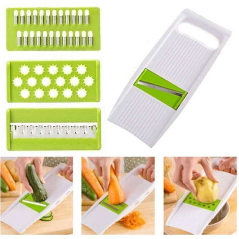 TRADE SHOP - Tritatutto Taglia Verdure Mandolino Multifunzionale 4 Accessori Taglio Q-kc12 -