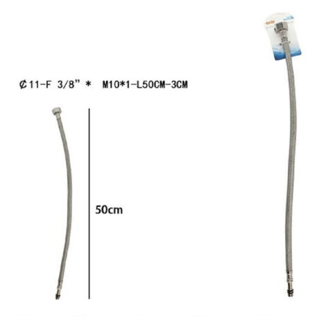 TRADE SHOP - Tubo Flessibile Flessibili Rubinetto Miscelatore Acqua 50 Cm F 3/8 X M10/1 69395 -