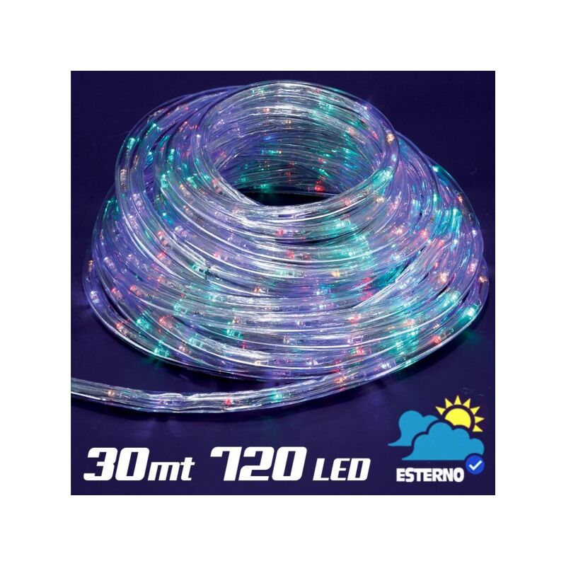 Image of Trade Shop - Tubo Luminoso 30 Metri Led Multicolor 720 Luci Per Interno E Per Esterno