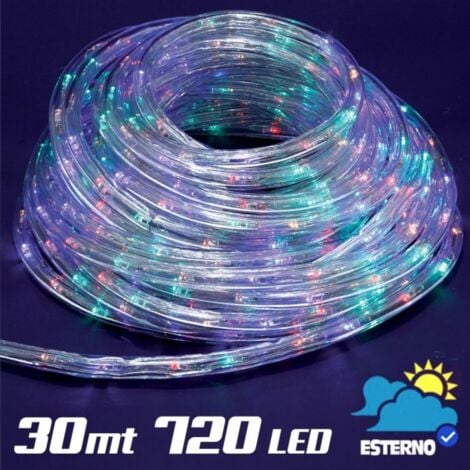 Trade Shop - Tubo Luminoso 30 Metri Led Multicolor 720 Luci Per Interno E Per Esterno