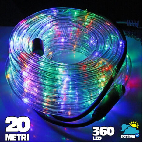TRADE SHOP - Tubo Luminoso A Led 360 Luci Multicolor 20 Metri Per Uso Esterno + Controller -