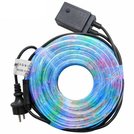 Trade Shop - TUBO LUMINOSO NATALISATION 20 METRI LED MULTICOLOR CONTROLLER 8 FUNCTIONS X EXTERNAL -