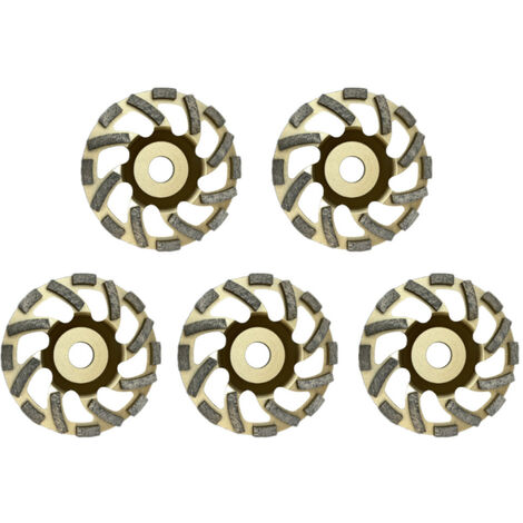 Trade-Shop Turbo-Segment Profi Diamant Schleifteller Schleiftopf 125 x 22,2mm kompatibel mit DeWalt Eibenstock Hilti Flex Collomix Winkelschleifer - 5 Stück