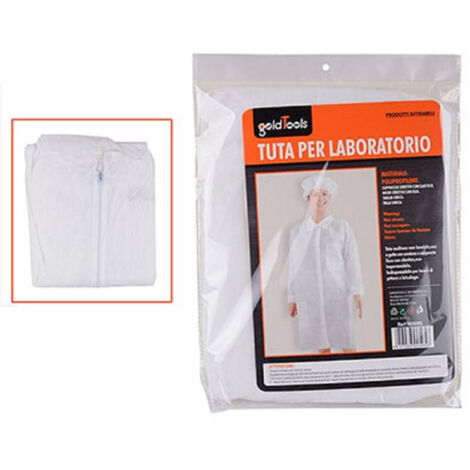 Trade Shop - Tuta Monouso Da Laboratorio Protettiva Con Bottoni Polvere Agenti Chimici 90595 -