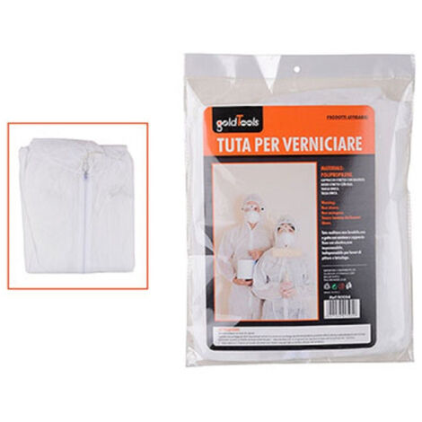 TRADE SHOP - Tuta Monouso Protettiva Con Cerniera Cappuccio Lavori Verniciare Pitturare 90594 -