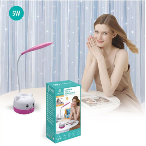 Trade Shop - TX-9084 USB WIEDERAUFLADBARE 5W FLEXIBLE TOUCH LED TISCHLAMPE FÜR KINDER -