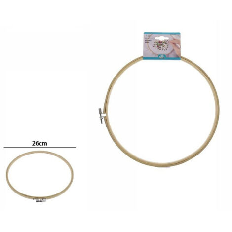 Trade Shop - TYPE FÜR RICAMO IN LEGNO TONDO MIT FIBBIA TYPE ACCESSORIEN 26CM 53550A -