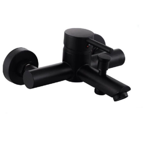 Trade Shop - Ultra Moderno Negro Mate Bañera Grifo Giratorio Mezclador 87395 -