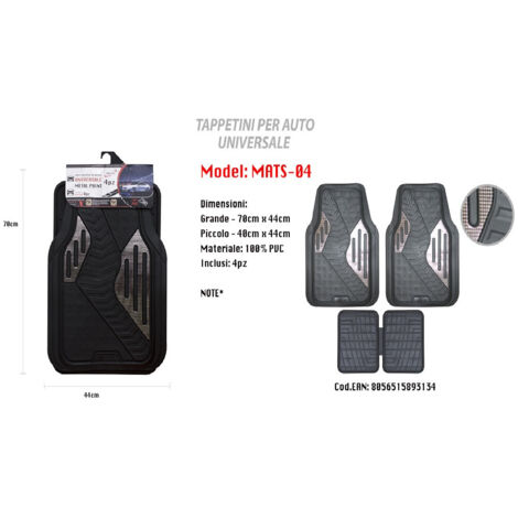Trade Shop - UNIVERSAL AUTOMATTE PVC GUMMI METALL DRUCKMATTEN 4 STÜCK MAXTECH MATS-04 -