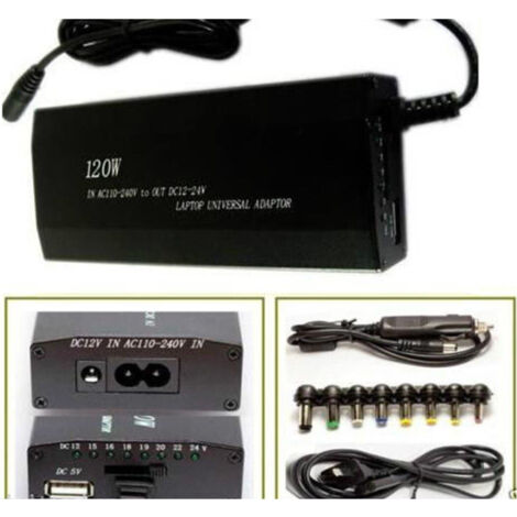 Trade Shop - UNIVERSAL-NETZTEIL 120W NOTEBOOK PC HOME AUTO UNIVERSAL USB 9 ADAPTER -